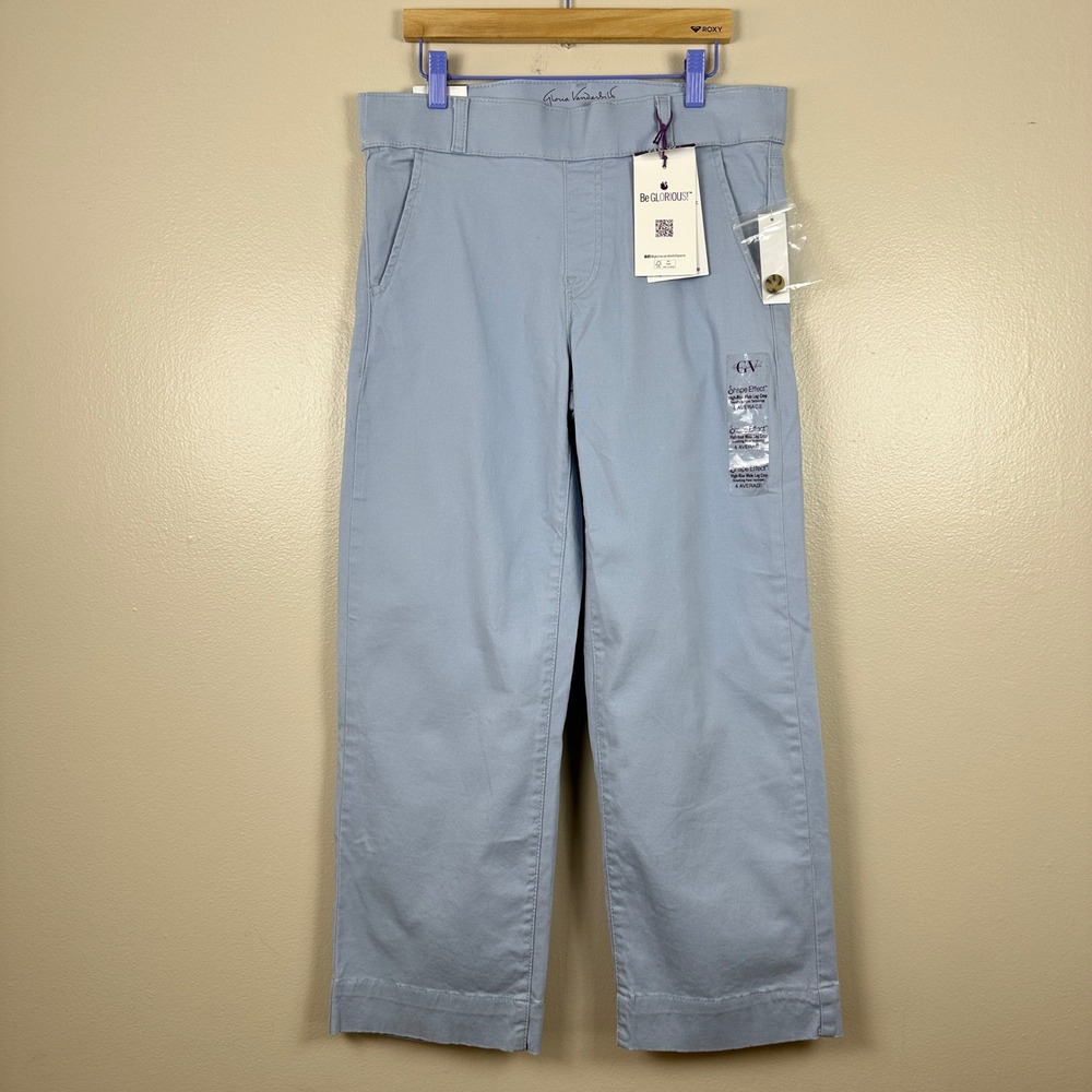 Gloria Vanderbilt Women's 4 Shape Effect Wide Leg Crop Hydra Blue NEW